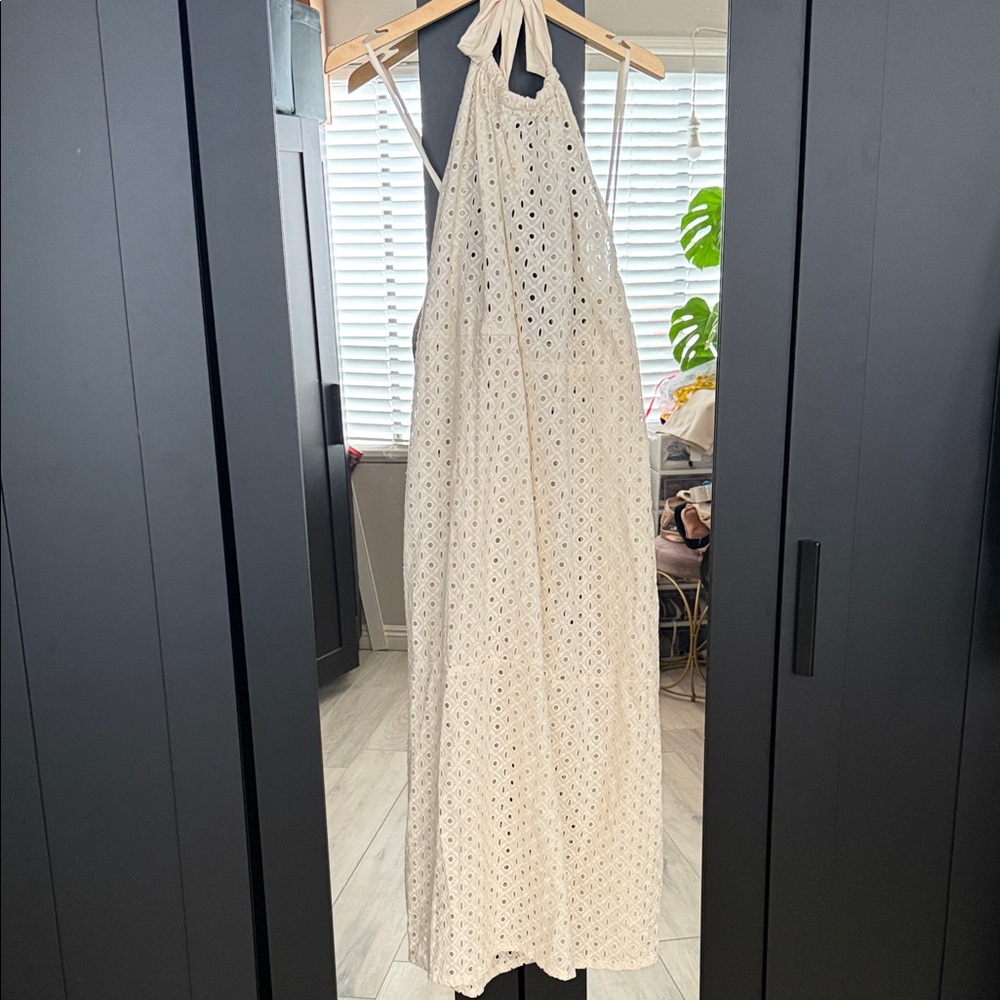 Vitamin A Cream Eyelet Dress size S